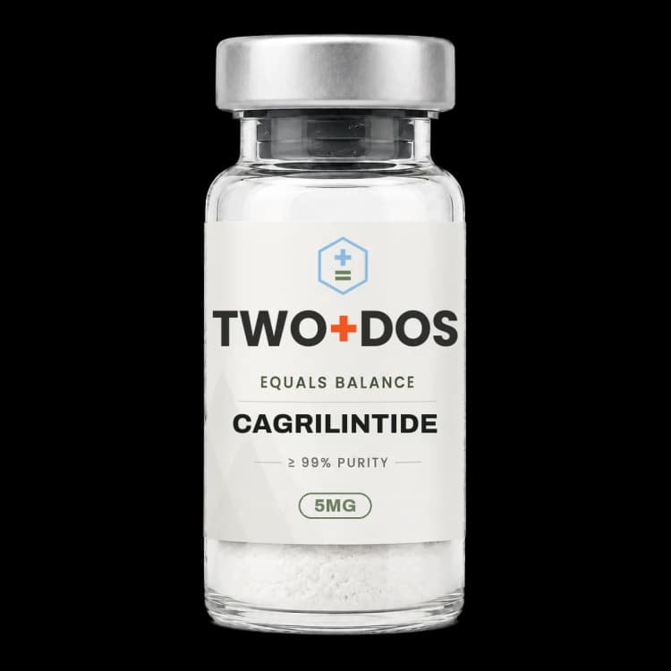 Cagrilintide 5mg research vial, lyophilized powder, TWO+DOS label