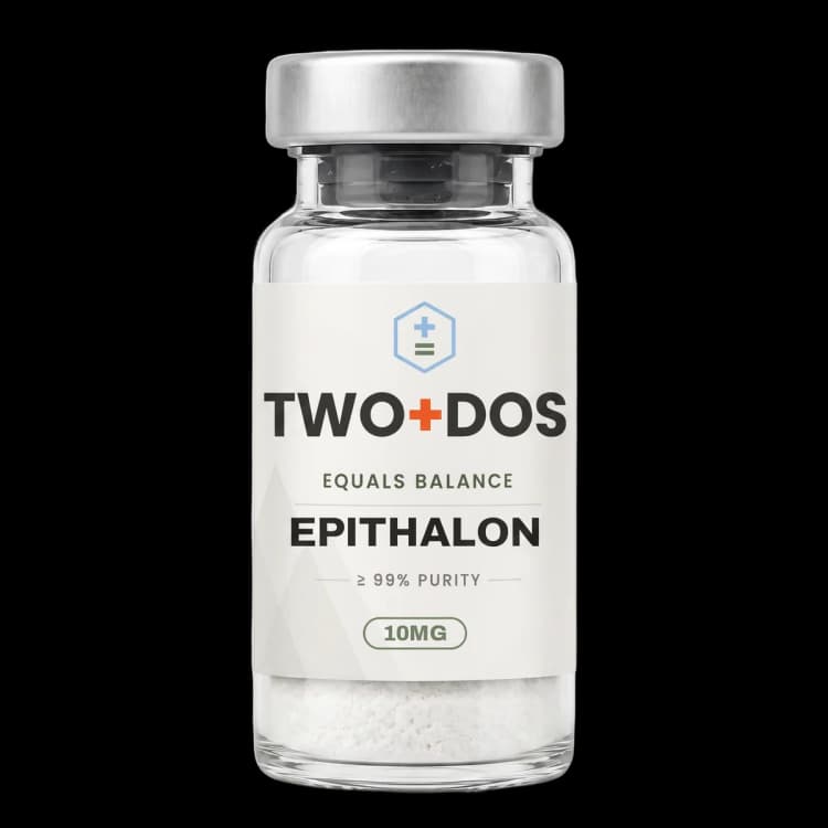 Epithalon research vial, lyophilized powder, TWO+DOS label