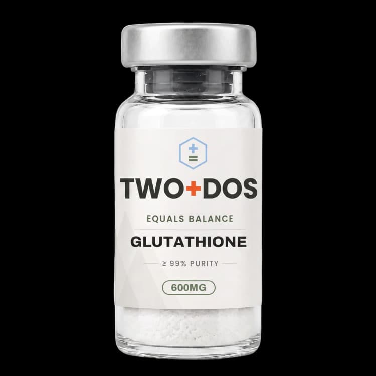 Glutathione research vial, lyophilized powder, TWO+DOS label