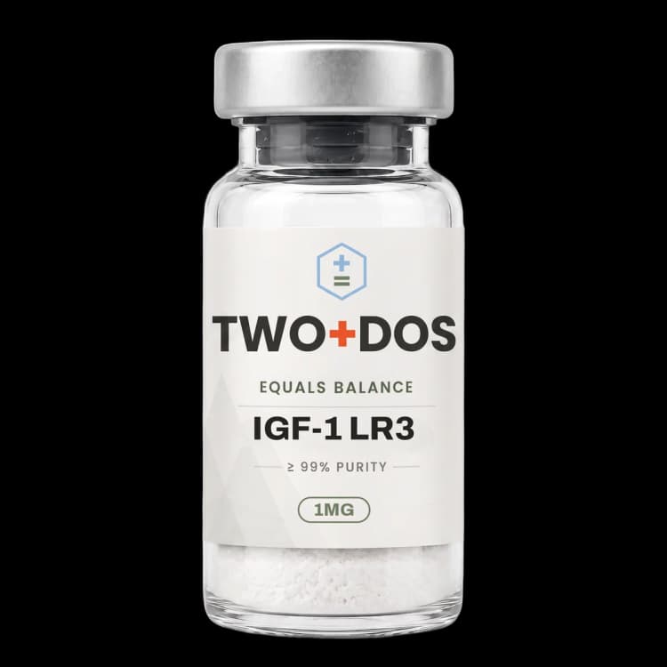 IGF-1 LR3 research vial, lyophilized powder, TWO+DOS label