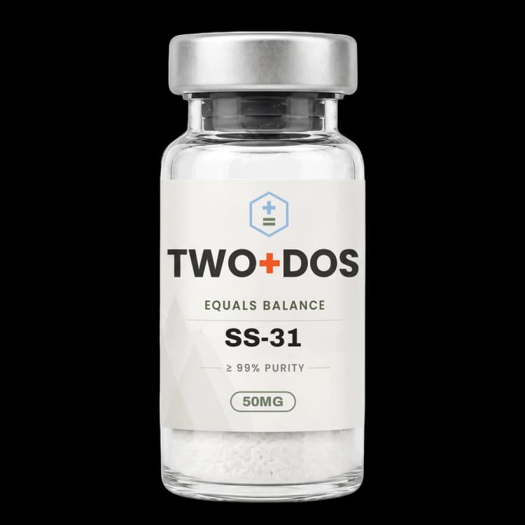 SS-31 (Elamipretide) research vial, lyophilized powder, TWO+DOS label